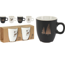 SET/2 BEKERS AARDEWERK ''KERST'' 150ML 5,07 OZ. 4 ASSORTIE