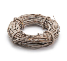 Rattan wreath 38cm frosted white