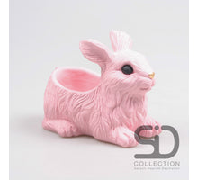 KONIJN MET PLANTER CEMENT 21X13.5X16 CM ROSE