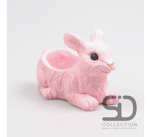 KONIJN MET PLANTER CEMENT 17.5X10X12 CM ROSE