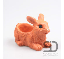 RABBIT WITH PLANTER CEMENT 17.5X10X12 CM BRICK RED