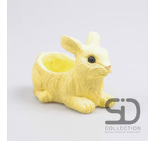 KONIJN MET PLANTER CEMENT 17.5X10X12 CM GEEL