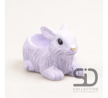 KONIJN MET PLANTER CEMENT 13.5X7.5X8 CM LILA