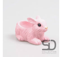 KONIJN MET PLANTER CEMENT 13.5X7.5X8 CM ROSE