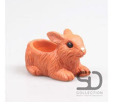 RABBIT WITH PLANTER CEMENT 13.5X7.5X8 CM BRICK RED