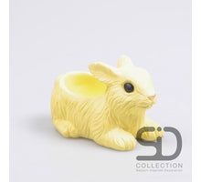 KONIJN MET PLANTER CEMENT 13.5X7.5X8 CM GEEL