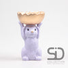 HARE WITH BOWL CEMENT 15X12.5X23 CM LILAC