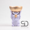 BIRD WITH BOWL CEMENT 22X14.5X22 CM LILAC