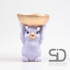 BIRD WITH BOWL CEMENT 19X12X18.5 CM LILAC
