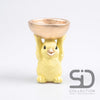 BIRD WITH BOWL CEMENT 14X9.5X14 CM YELLOW