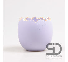 GEBROKEN EI CEMENT 14X14X13.5 CM LILA