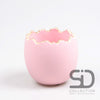 Broken egg cement 13x13x11.5 cm pink