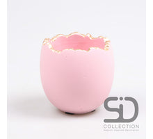 GEBROKEN EI CEMENT 11X11X9.5 CM ROSE