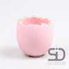 Broken egg cement 11x11x9.5 cm pink