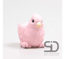 VOGEL MET PLANTER CEMENT 12X8X7.5 CM ROSE