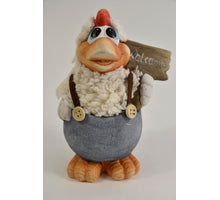 Kip Wolly welkom bordje - 19cm