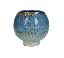 Planter Stoneware Blue 15x15x14cm