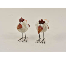 Kip Ben op metalen pootjes - 11,5cm - 2 assortie - per stuk