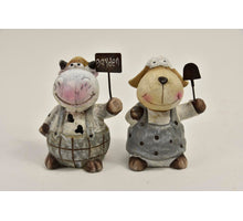 Schaap of koe staand M - 11cm - 2 assortie - per stuk