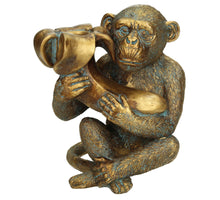 Candle Holder Monkey Polyresin Gold 13.5x10x15.5cm