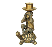 Candle Holder Monkey Polyresin Gold 11x8.5x19.5cm