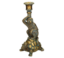 Candle Holder Monkey Polyresin Gold 13.5x10x24.5cm