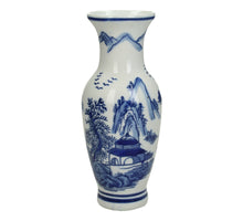 Vase Porcelain Blue 7.5x7.5x18cm