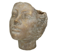 Planter Face Gold 19x15x19cm
