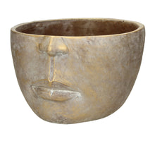 Planter Face Gold 18x29x29cm