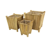 Planter Bamboo Natural 40x40x40cm S/3
