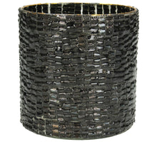 Candle Holder Glass Black 10x10x11cm