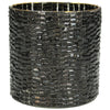 Candle Holder Glass Black 10x10x11cm