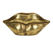 Planter Lips Polyresin Gold 28x10x12.5cm
