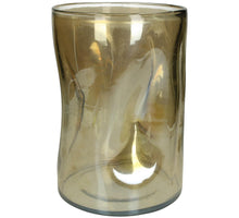 Candle Holder Glass Gold 18x18x26cm