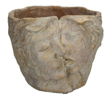 Planter Half Face Concrete Gold 16x14.5x13cm