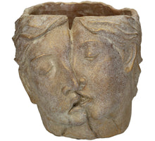 Planter Half Face Concrete Gold 19.5x19x16.5cm