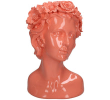 Vase Lady Flowers Polyresin Pink 18x19x29cm