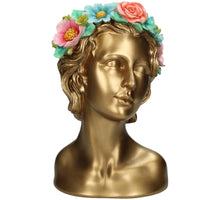 Vase Lady Flowers Polyresin Multi 18x19x29cm