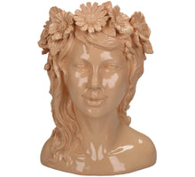 Vase Lady Flowers Polyresin Peach 17x15x23.5cm