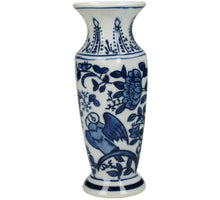 Vase Porcelain Blue 7x7x15.5cm