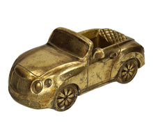 Planter Car Polyresin Gold 26x13.3x11cm