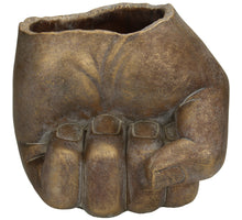 Planter Hand Concrete Gold 18.5x17x16.5cm