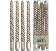 Candle Twisted Wax Champagne 7.8x2.5x26cm BOX/4