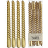 Candle Twisted Wax Gold 7.8x2.5x26cm BOX/4