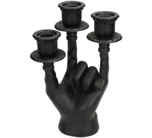 Candle Stick Hand Polyresin Black 16x11.5x23.5cm