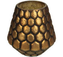 Candle Holder Glass Gold 15x15x15cm