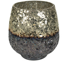 Candle Holder Glass Blue 12x12x13cm