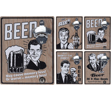 FLES OPENER MDF MET MAGNEET 18X4X23CM 4 ASSORTIE DESIGN