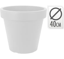 BLOEMPOT EK ROND DIA 40CM WIT