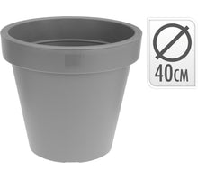 BLOEMPOT EK ROND DIA 40CM GRIJS